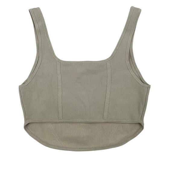 Aritzia Babaton Beige Sculpt Knit Bustier Top Size Large - Picture 2 of 7
